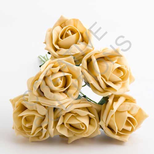 FR-0883 - Vintage Gold 5cm Colourfast Foam Roses